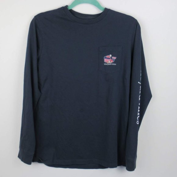 Vineyard Vines Other - Vineyard Vines Christmas Holiday Whale Long Sleeve Pocket Tee sz Kid's XL/18